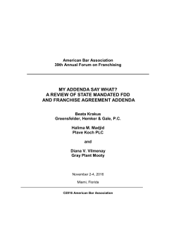 my addenda say what? a review of state mandated fdd and