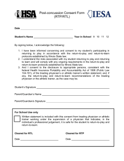 Post-concussion Consent Form (RTP/RTL)