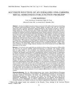 accurate solution of an idealized one-carrier