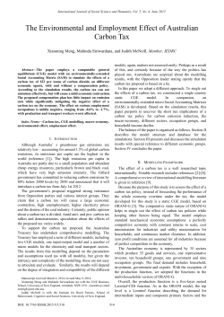 The Environmental and Employment Effect of Australian Carbon Tax