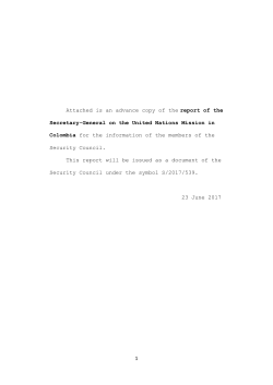 1 Attached is an advance copy of the report of the Secretary