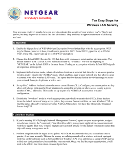 Ten Easy Steps for Wireless LAN Security - L-com