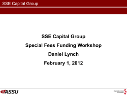SSE Capital Group Special Fees Funding Workshop Daniel Lynch