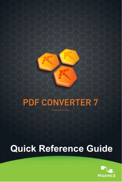 PDF Converter 7 Quick Reference Guide - Support