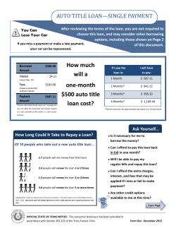 How much will a one-month $500 auto title loan cost?