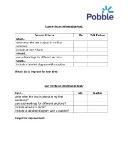 Information text KS1