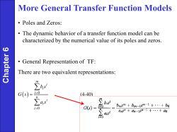 General Transfer Function Models Chapter 6