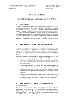 2. photometrical criteria for use in forward lighting