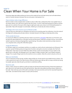 THE PROPERTY | SELLER HOW TO Clean When Your Home is For