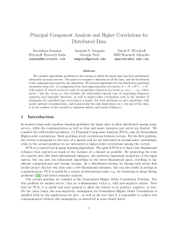 Component Analysis and Higher Correlations for Distributed Data