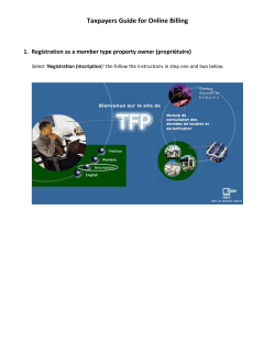 Taxpayers Guide for Online Billing