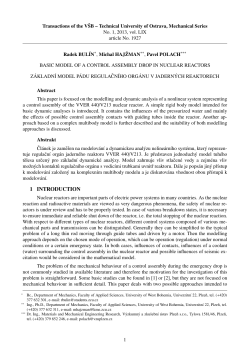 Basic model of a control assembly drop in nuclear reactors