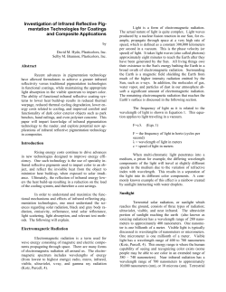 Investigation of Infrared Reflective Pig- mentation