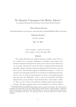 Do Smarter Consumers Get Better Advice?