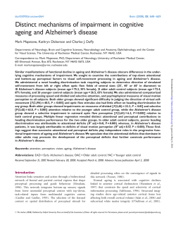 Mechanisms of impairment in cognitive aging | CAS