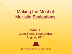 Multi-site evaluation