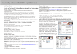 How to setup and operate the FHC994 &ndash; Quick Start