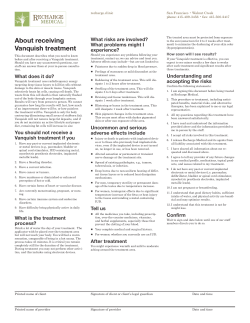 About Receiving Vanquish Treatment