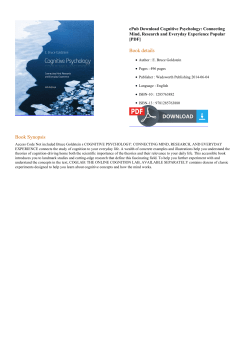 ePub Cognitive Psychology: Connecting Mind, Research
