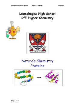 Proteins Pupil Notes - Lesmahagow High School