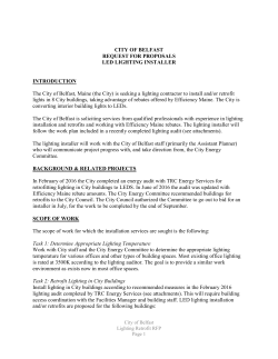 CITY OF BELFAST REQUEST FOR PROPOSALS LED LIGHTING