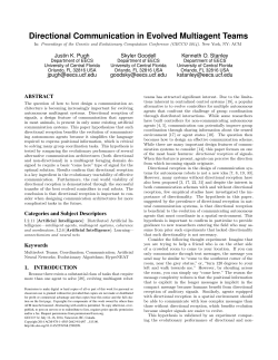 Directional Communication in Evolved Multiagent Teams