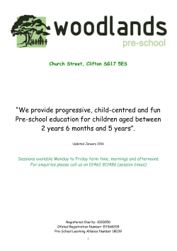 The Woodlands &ndash; Pre School Registration Form