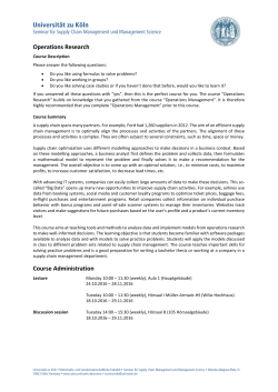 Operations Research Course Administration