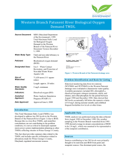 Biological Oxygen Demand - Prince George`s County Clean Water