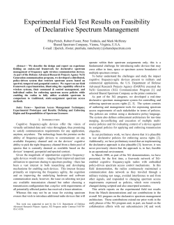 Experimental Field Test Results on Feasibility of Declarative