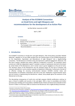 Analysis of the ECOWAS Convention on Small Arms and Light