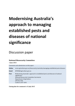 Discussion paper - Department of Agriculture and Water Resources