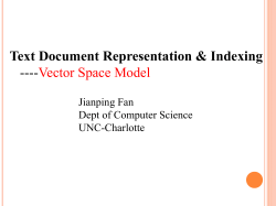 Indexing and Representation: The Vector Space Model