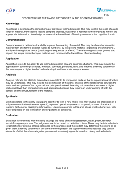 T10 Knowledge Comprehension Application Analysis