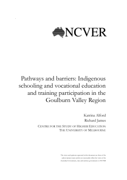 Pathways and barriers: Indigenous schooling and vocational