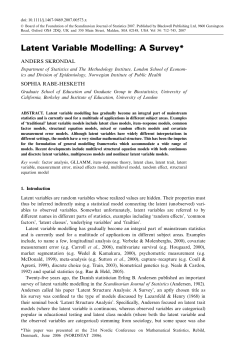 Latent Variable Modelling: A Survey