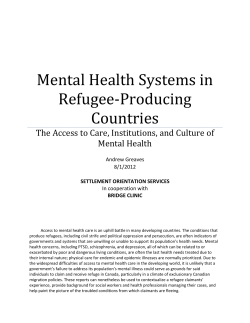 Mental Health Systems in Refugee-Producing Countries