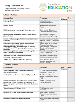 Seminar Booking Form - The National Education Show 2017