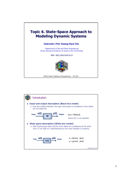 Topic 6. State-Space Approach to Modeling Dynamic