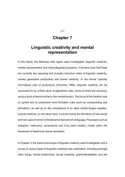 Chapter 7 Linguistic creativity and mental representation