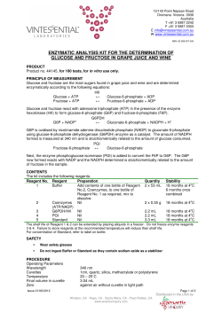 enzymatic analysis kit for the determination of glucose