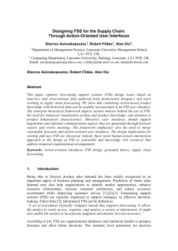 Designing FSS for the Supply Chain: Through Action