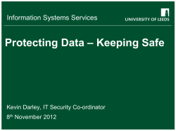 Protecting Data - Keeping Safe