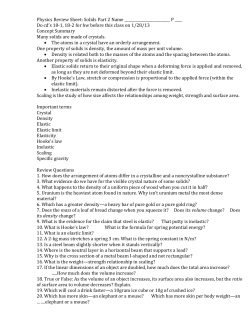 Physics Review Sheet: Solids Part 2 Name P ____ Do cd`s 18