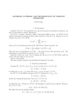 Efton`s lecture notes on determinants of Toeplitz operators