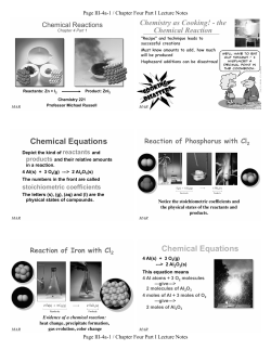 Chemical Equations Chemical Equations