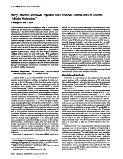 Many Hitherto Unknown Peptides Are Principal