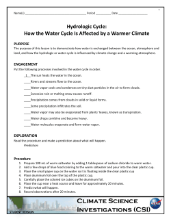 How the Water Cycle Is Affected by a Warmer Climate