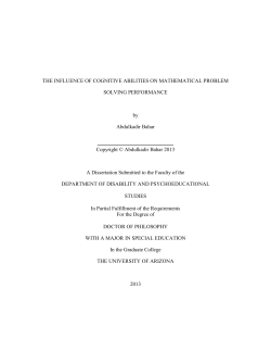 THE INFLUENCE OF COGNITIVE ABILITIES ON MATHEMATICAL