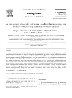 A comparison of cognitive structure in schizophrenia patients and